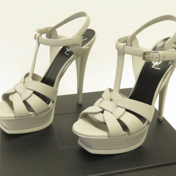 Saint Laurent Shoes - Saint Laurent Tribute 105 Sandal Pearl Gray
